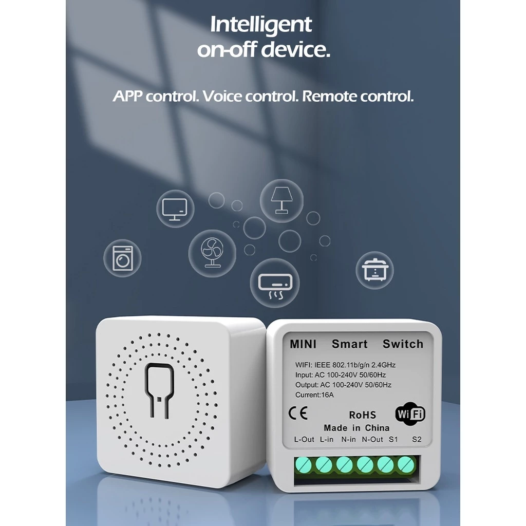 Módulo Interruptor Inteligente Tuya Wi-Fi 1 Canal 16A